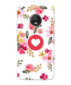 Floral Heart Moto G5 Plus Mobile Cover