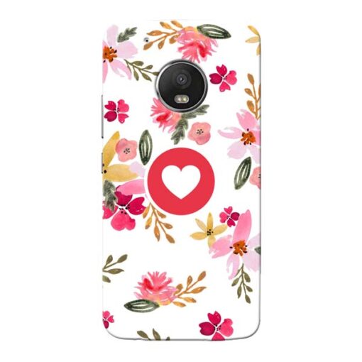 Floral Heart Moto G5 Plus Mobile Cover