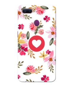 Floral Heart Oppo F9 Pro Mobile Cover