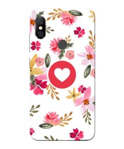 Floral Heart Redmi Note 6 Pro Mobile Cover