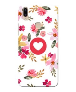 Floral Heart Vivo V9 Mobile Cover