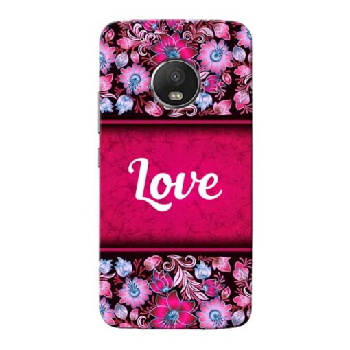 Red Love Moto G5 Plus Mobile Cover