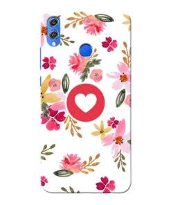 Floral Heart Honor 8X Mobile Cover