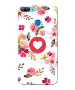 Floral Heart Honor 9 Lite Mobile Cover