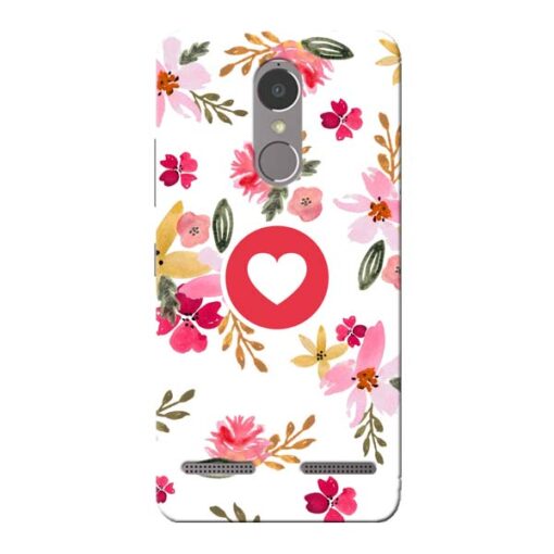 Floral Heart Lenovo K6 Power Mobile Cover