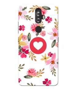Floral Heart Lenovo K8 Plus Mobile Cover
