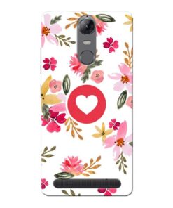 Floral Heart Lenovo Vibe K5 Note Mobile Cover