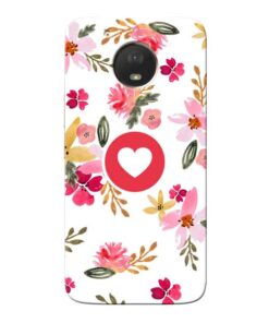 Floral Heart Moto E4 Plus Mobile Cover