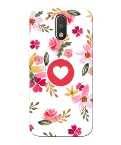 Floral Heart Moto G4 Plus Mobile Cover