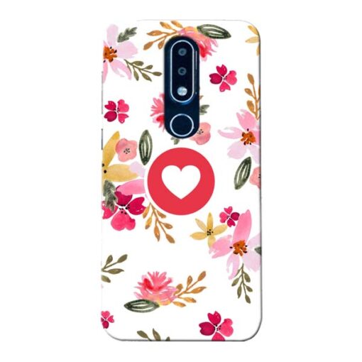 Floral Heart Nokia 6.1 Plus Mobile Cover