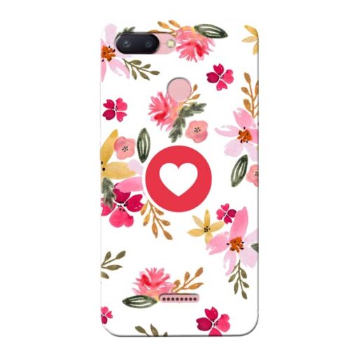 Floral Heart Xiaomi Redmi 6 Mobile Cover