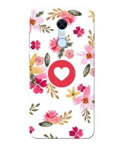 Floral Heart Xiaomi Redmi Note 5 Mobile Cover