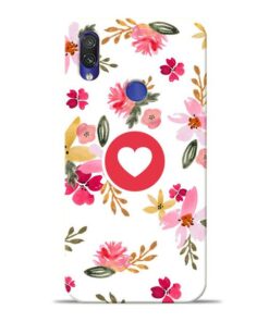 Floral Heart Xiaomi Redmi Note 7 Mobile Cover