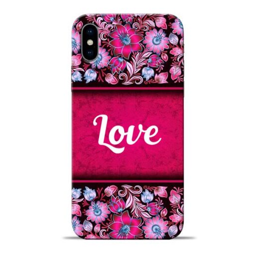 Red Love Apple iPhone X Mobile Cover