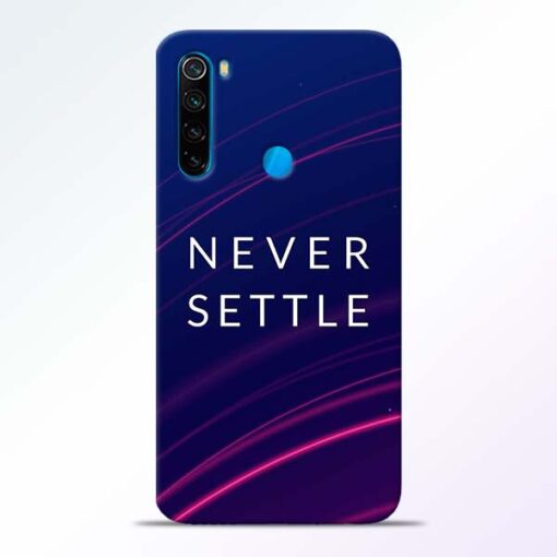 Blue Never Settle Redmi Note 8 Mobile Cover