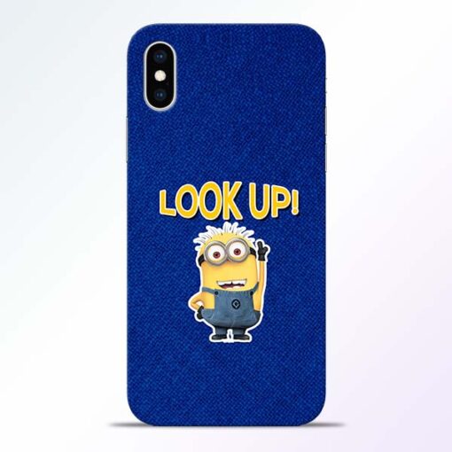 Look Up Minion iPhone XS Mobile Cover