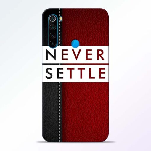 Red Never Settle Redmi Note 8 Mobile Cover