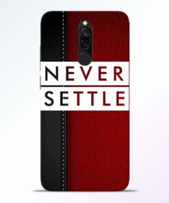 Red Never Settle Redmi 8 Mobile Cover