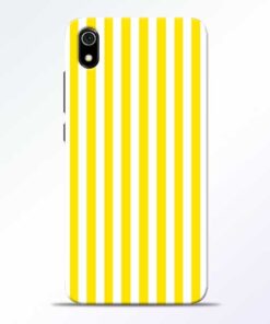 Yellow Striped Redmi 7A Mobile Cover