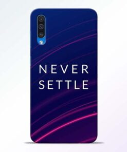 Blue Never Settle Samsung A50 Mobile Cover - CoversGap