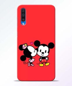Red Cute Mouse Samsung A50 Mobile Cover - CoversGap