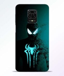 Black Spiderman Redmi Note 9 Pro Mobile Cover