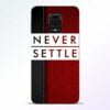 Red Never Settle Redmi Note 9 Pro Mobile Cover