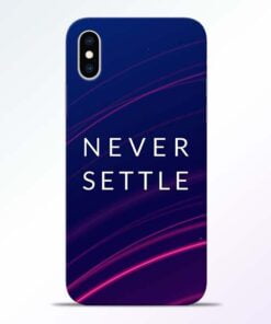 Blue Never Settle iPhone XS Mobile Cover