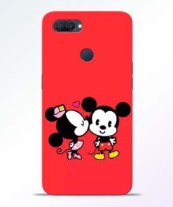 Red Cute Mouse Oppo A12 Mobile Cover - CoversGap