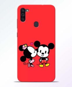 Red Cute Mouse Samsung M11 Mobile Cover - CoversGap