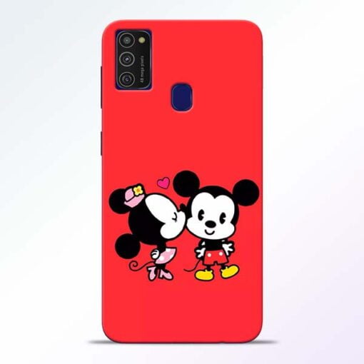 Red Cute Mouse Samsung M21 Mobile Cover
