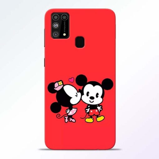 Red Cute Mouse Samsung M31 Mobile Cover