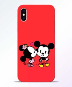 Red Cute Mouse iPhone XS Mobile Cover