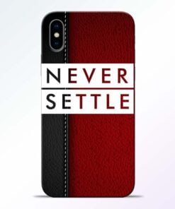 Red Never Settle iPhone X Mobile Cover