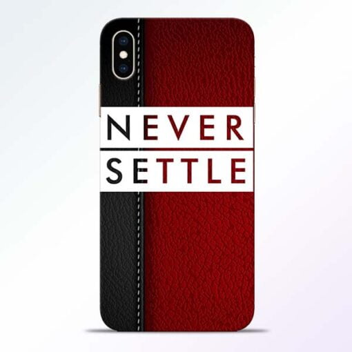 Red Never Settle iPhone XS Max Mobile Cover