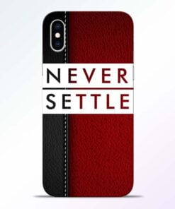 Red Never Settle iPhone XS Mobile Cover