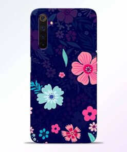 Blue Floral Realme 6 Pro Back Cover