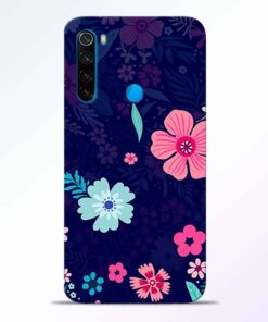 Blue Floral Redmi Note 8 Back Cover