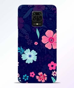Blue Floral Redmi Note 9 Pro Back Cover