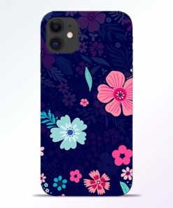 Blue Floral iPhone 11 Back Cover