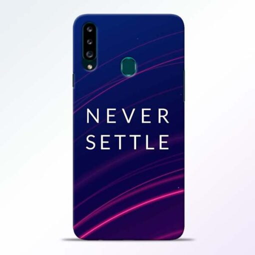 Blue Never Settle Samsung Galaxy A20s Mobile Cover - CoversGap