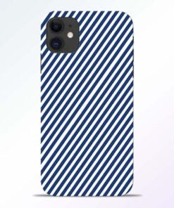 Blue White Stripes iPhone 11 Back Cover