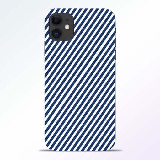 Blue White Stripes iPhone 11 Back Cover