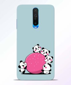 Cute Panda Poco X2 Back Cover