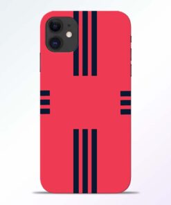 Left Right Stripes iPhone 11 Back Cover