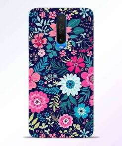 Pink Floral Poco X2 Back Cover