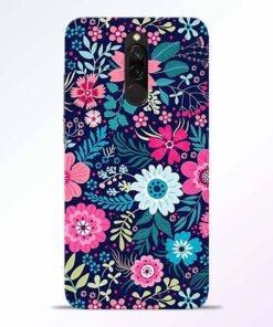 Pink Floral Redmi 8 Back Cover
