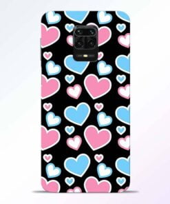 Pink Hearts Redmi Note 9 Pro Back Cover