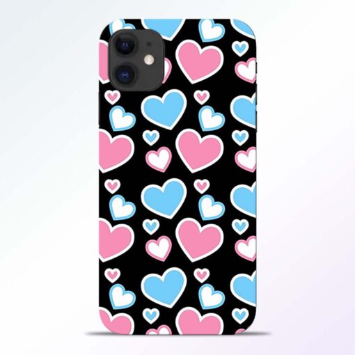 Pink Hearts iPhone 11 Back Cover