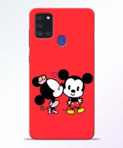 Red Cute Mouse Samsung Galaxy A21s Mobile Cover - CoversGap